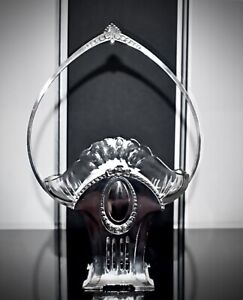 Wmf Exceptional Art Nouveau Silver Plated Crystal Glass Inner Sweetmeat Basket
