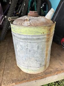 Antique 1 Gal Kerosene Can W Wood Handle 