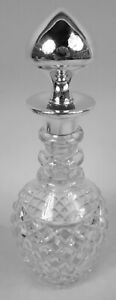 Antique Decanter S1018 Edwardian Barware American Sterling Silver Clear Glass