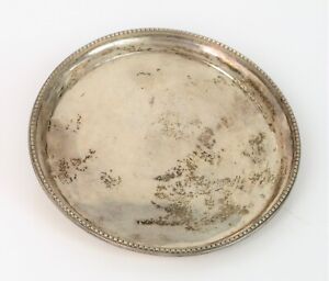 Antique Beautiful English Sterling Silver Ashtray Or Coin Dish Trinket Tray 
