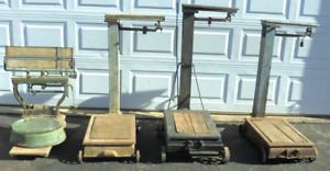 Lot Of 4 Antique 1 Fairbanks 1 Howie 1 Other Platform Scales Counter Scales