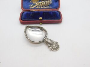 Victorian Middle Eastern Sterling Silver Fish Form Tea Caddy Spoon C1860 Antique