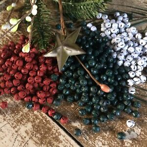 48 Mini Primitive Rusty Green Red Jingle Bells Bell 6mm 1 4 In Christmas Crafts