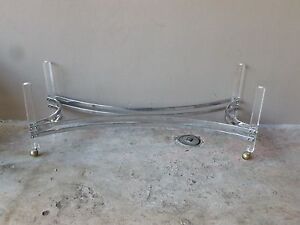 70 S Mod Space Age Elongated Chrome And Lucite Coffee Table Base No Glass
