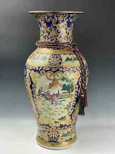 Chinese Export English Noble Hunting Scene Gilt Grand Porcelain Vase