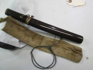 Old Samurai Japanese Matching Mounts Thick Dagger Tanto Sword Scabbard Y61