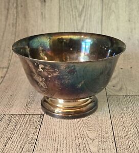 Wm Rogers Silver Plate Paul Revere Reproduction Bowl 3 75 In Diameter 2 5in Tall