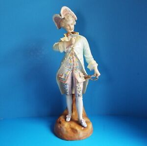Large 17 5 Antique Rudolstadt Figurine Flirting Gentleman With Rose