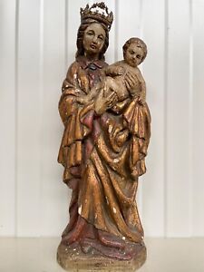 Sale An Exceptional Madonna Child In Polychromed Wood