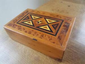 Beautiful Hardwood Inlaid Wood Marquetry Parquetry Wooden Jewellery Trinket Box