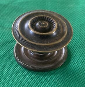 2 Antique Hardware Brass Drawer Pull Knob Backplate Empire Federal Sheraton