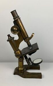 Late 19th C Ernst Leitz Wetzlar Brass Microscope No 42217