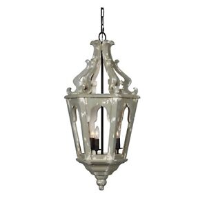 The Halsey Lantern Chandelier With Wooden Bliss Design 35 Inches