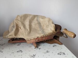 Antique Primitive Seed Sower Seeder Hand Crank Farm Tool Country Barn Decor