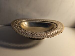 Silver Footed Bon Bon Dish Rare From Wales Early 1900 Wsep Tree 3feathers Gc