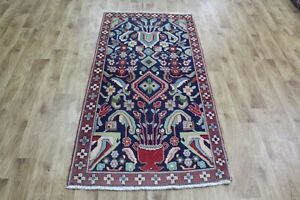 Stunning Handmade Persian Kashmar Wool Rug Floral Design 180 X 90 Cm 6 X 3 Ft
