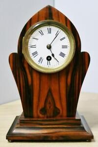 Stunning Antique French 8 Day Rosewood Gothic Lancet Top Timepiece Mantel Clock