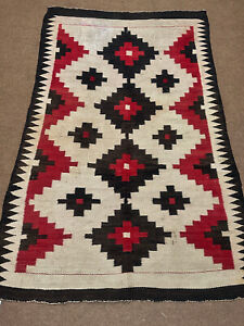 Antique Gorgeous Collectible Vintage American Navajo Blanket 3x5ft