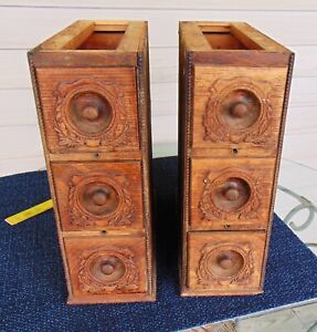 Antique Singer Treadle Sewing Machine Drawers Set Of 6 And Cabinets