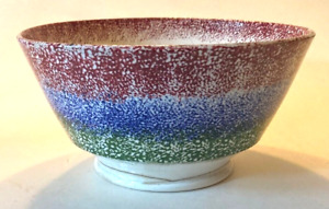 Antique Rainbow Spatterware Bowl 6 1 2 