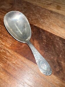  K Antique Silver Caddy Spoon London 1866 Nicely Engraved