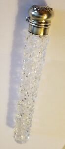 Antique Sterling Silver Cut Crystal Perfume Vial Vermeil Wash 5 3 4 Long