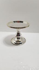Godinger Silver Plated Candle Stand Wide Velvet Base 7 Inches Wide 