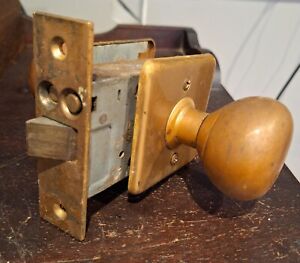 Vintage Door Knobs Handles Brass With Cover And Lock Old Antique