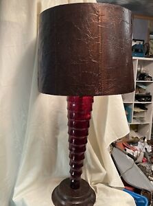 Vtg Mid Century Modern Acrylic Fractal Resin Table Lamp Rare