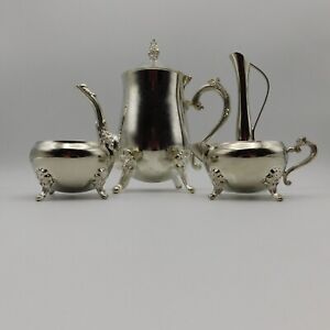 International Silver Co Silver Plated 4 Piece Coffee Tea Set With Bud Vase