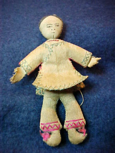 Very Early Very Small Hand Made Indian Doll