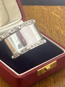 Heavy Celtic Silver Napkin Ring In Fitted Case Birmingham 1937