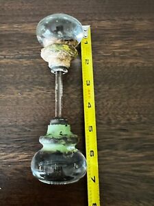 Pair Antique Victorian Crystal Glass Door Knobs Early 1900 S Original Used