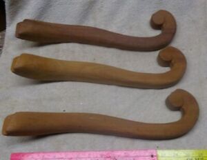  Vintage Hardwood Victorian Lot Of 3 Table Legs Very Curved Design