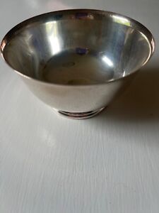 Paul Revere Reproduction Silver Plate Bowl 5 Great Condition Normal Patina