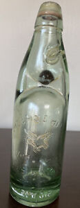 Rare Bottle Indian Codd Bottle Brown Marble Label Not In English Antique