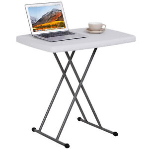 30 Plastic Folding Tables Rectangular Utility Table Adjustable Height White