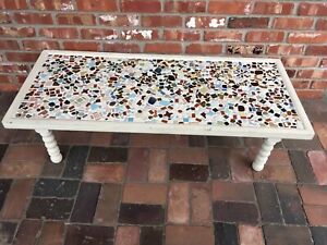 Large Mcm Mosaic Tile Coffee Table Removable Legs 49 Or Wall Hanging Art