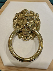 Vintage Heavy Cast Brass Bronze Lion S Head Door Knocker