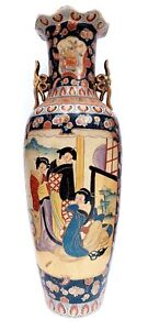Vintage Rare Large 48 Monumental Chinese Porcelain Vase Largest Painted Scene