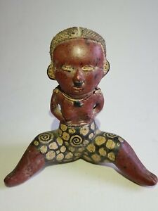 Vtg Nayarit Clay Ceramic Seated Pregnant Female Figure Statue Chinesco Unknown