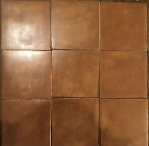 4x4 Craftsman Terracotta Beige Kitchen Fireplace Hand Made Wall Tile 9pc