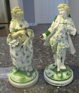 Antique C1887 Kpm Thuringia Porcelain 12 Figurines Male And Female Courtiers