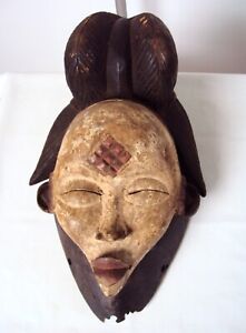 Antique Punu Mask 1 African Carving Statue Kaolin 