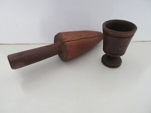 Antique Woodenware Mortar And Masher