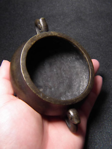 Old Brass Amphora Incense Burner From Hong Kong China