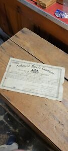 Old Vintage 1910 Anthracite Mining Shenandoah Pa Coal Mine Miners Certificate