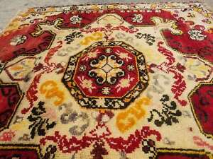 Vintage Hand Made Traditional Oriental Wool Multicolor Carpet Rug 104x53cm