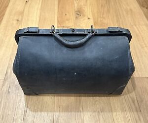 Antique Leather Doctor S Bag Genuine Cowhide Leather 18 X 9 X 12 Black