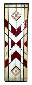 Vintage Southwestern Mission Style Textured Stained Glass Window Panel 46 X 14